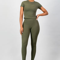 Olivia Fitted Tee - Olive