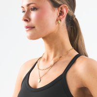 Stacked Necklace with Paperclip & Charm