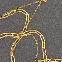 Stacked Necklace with Paperclip & Charm